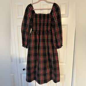 J. Crew Black and Red Plaid Dress